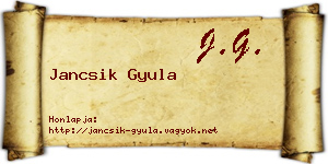 Jancsik Gyula névjegykártya