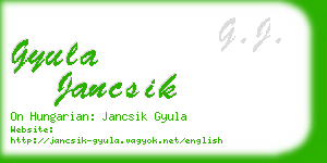 gyula jancsik business card